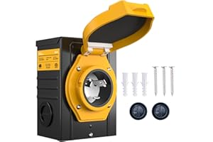 addlon 50 Amp Generator Power Inlet Box No Drilling Required, NEMA SS2-50P 125/250V for 3 Prong Generator Cord, Suitable Weatherproof for Outdoor, Waterproof, Dustproof, UV Protection, ETL Listed