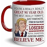 BECHUSKY 90th Birthday Gifts For Men Women - 1936 Birthday Gifts Ideas - 90th Mug For Grandma, Grandpa - 90 Years Old Mom, Dad - Turning 90th Present - 1936 Gift - Present for 90 year old Women, Men
