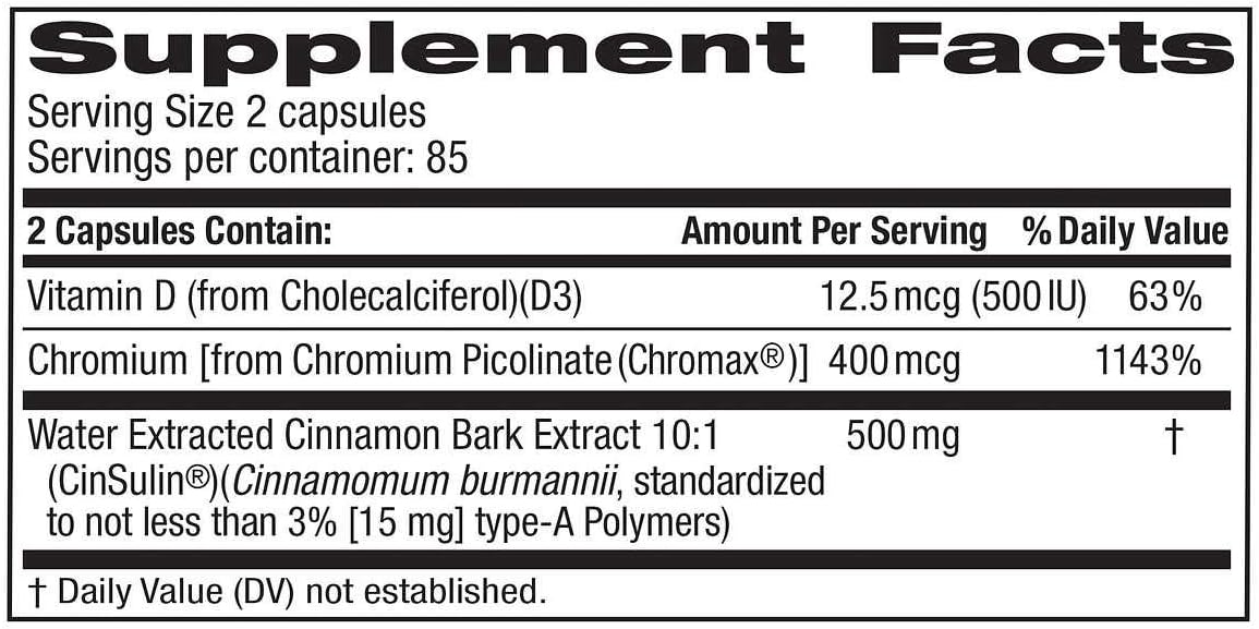 Trunature Advanced Strength Cinsulin 170 Capsules: Health & Personal Care