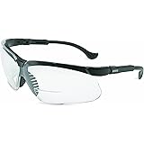Uvex S3762 Genesis Reading Magnifiers Safety Eyewear +2.0, Black Frame, Clear Ultra-Dura Hardcoat Lens