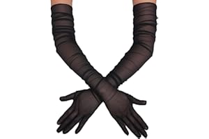 Avidlove Women's Long Sheer Gloves Tulle Mesh Gloves 1920s Wedding Opera Tea Party Dance Glove Halloween Costumes