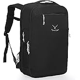 Hynes Eagle TSA Friendly Travel Backpack for Men Women Carry on Backpack 40L Flight Approved Laptop Backpack for 17 inches Compressible Weekender Bag Overnight Backpack Jet Black