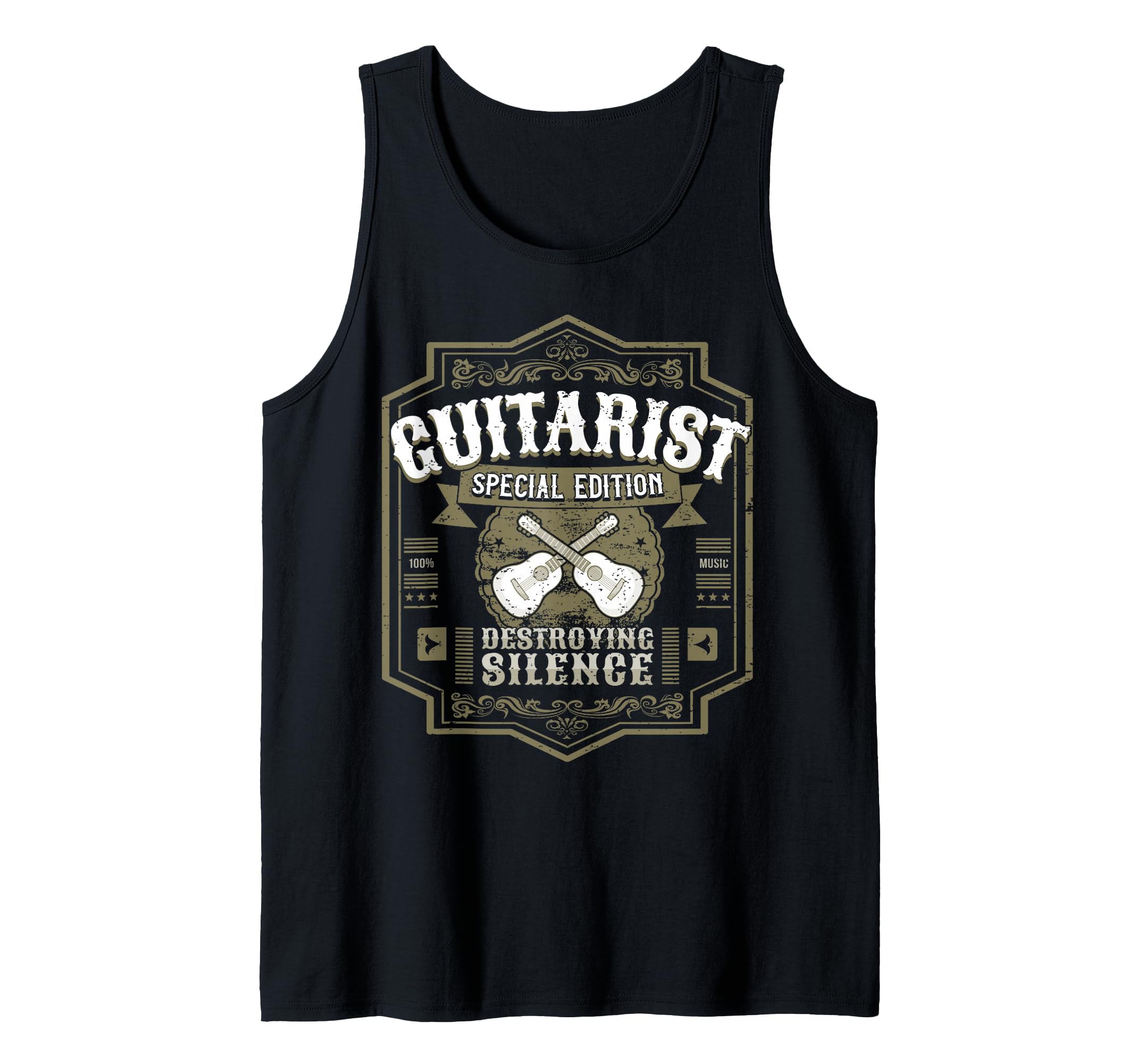 Guitarist Guitar Player Design I Destroying Silence Vintage Tank Top