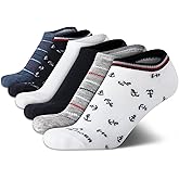 Tommy Hilfiger Womens No Show Socks - 6 Pack Cotton Blend Lightweight Cushioned Flat Liner Socks for Women