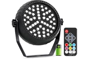 Telbum Rechargeable Strobe Lights for Parties Wireless LED Halloween Strobe Light Battery Powered, Remote Control & Sound Activated RGB 10W DJ Strobe Light for Party Room DJ Stage Dance Wedding