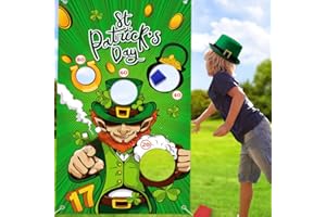 IPARTYCOOL St Patricks Day Games, St Patricks Day Bean Bag Toss Game, St Patricks Day Accessories Family Games, St Patricks Day Party Supplies, St Patricks Day Leprechaun Fun Party Games, Green Party Favors