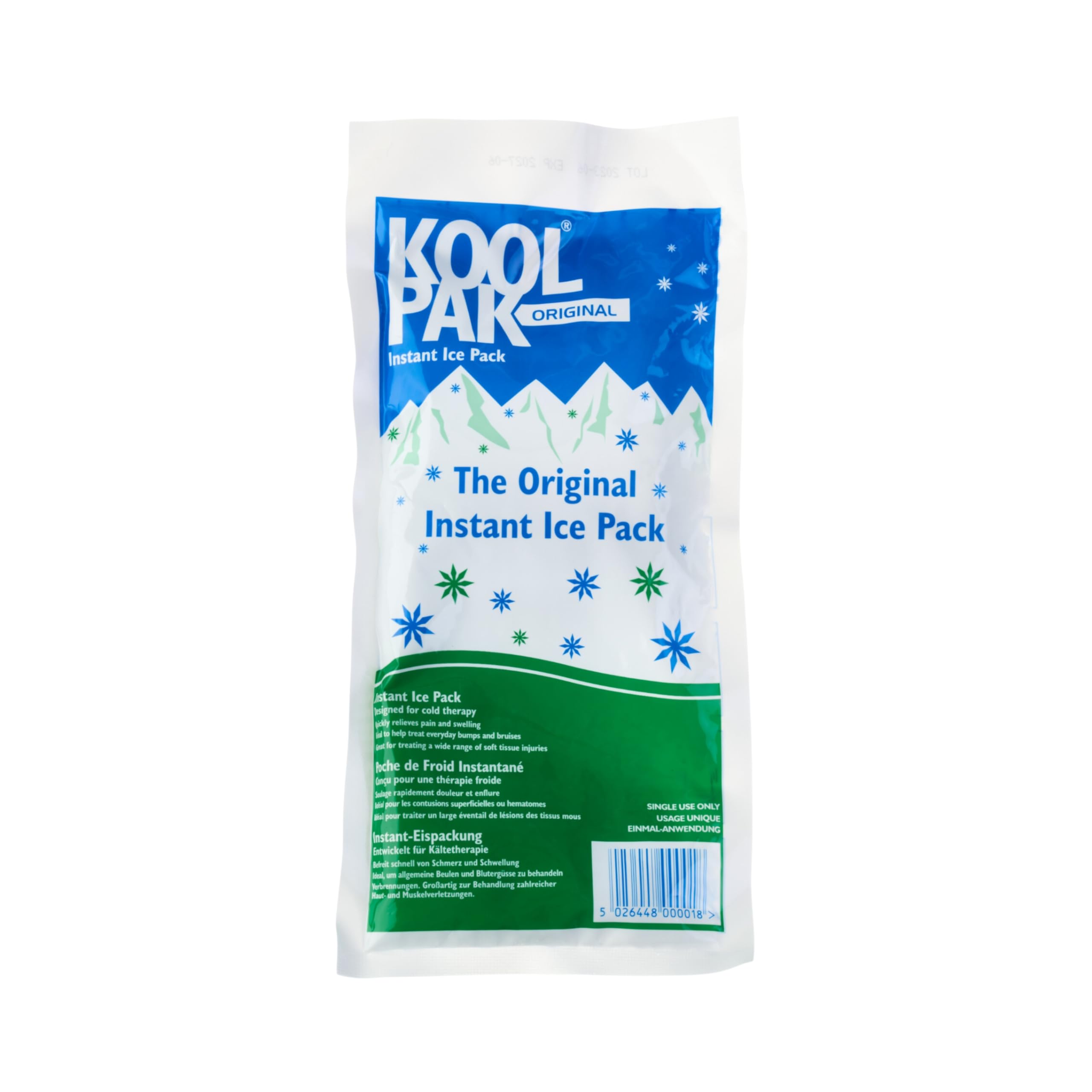 Koolpak 60 x Original Instant Ice Packs - 29 x 12 cm Disposable Instant Cold Packs for Injuries - Long Wrap Around First Aid Ice Packs for Sports Injuries Schools Workplace Emergency Kits - Bulk Pack