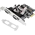 XRIKUI Dual Port PCI Express RS-232 DB9 Serial Port Card for Windows XP, Vista,7, 8.x, 10, 11 32/64bit and Linux PCs, PCIE 2X DB9 Card