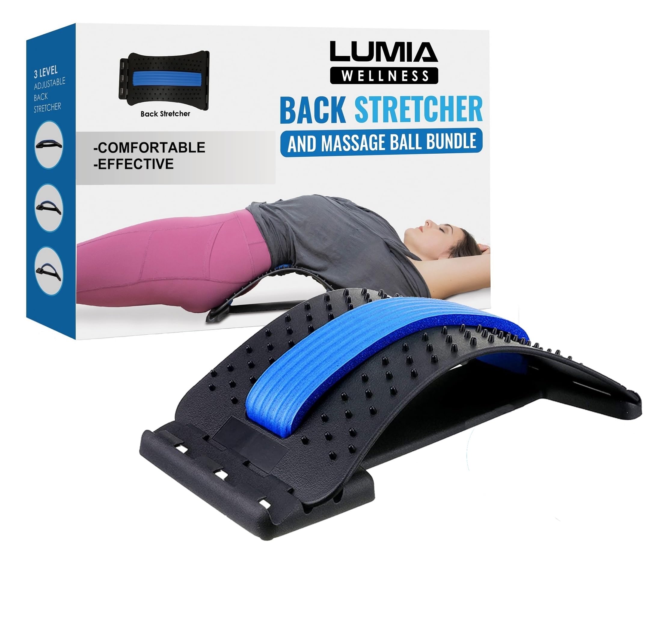 Photo 1 of Lumia Wellness Adjustable Back Stretcher, Lower Back Pain Relief, Lumbar Traction Device, Spine Decompression,