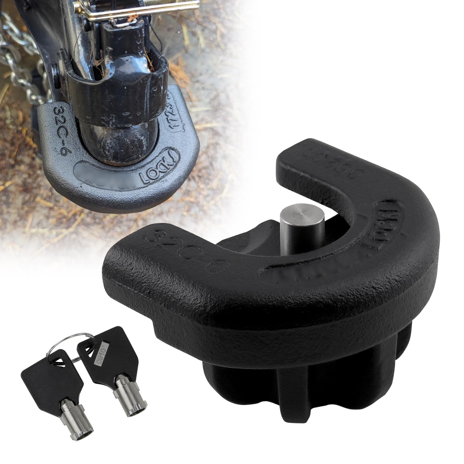 Photo 1 of RYANSTAR RACING 2 Inch Trailer Lock, Heavy-Duty Trailer Hitch Lock, Anti Theft Trailer Coupler Locks for Travel Trailers Boats Trucks Rvs