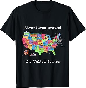 United States Design - Travel America USA Map T-Shirt