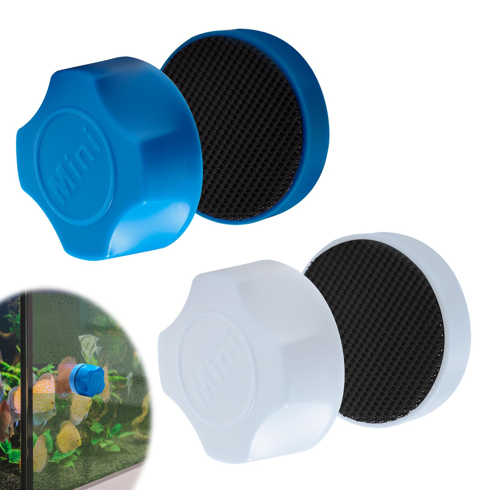 2 Pcs Aquarium Magnetic Glass Cleaning Brush, Mini Magnetic Fish Tank Cleaner Brush Remover No Scratch Magnet Algae Scraper for Small Fish Tank, Compact Cleaning Fish Tank Aquarium Accessories