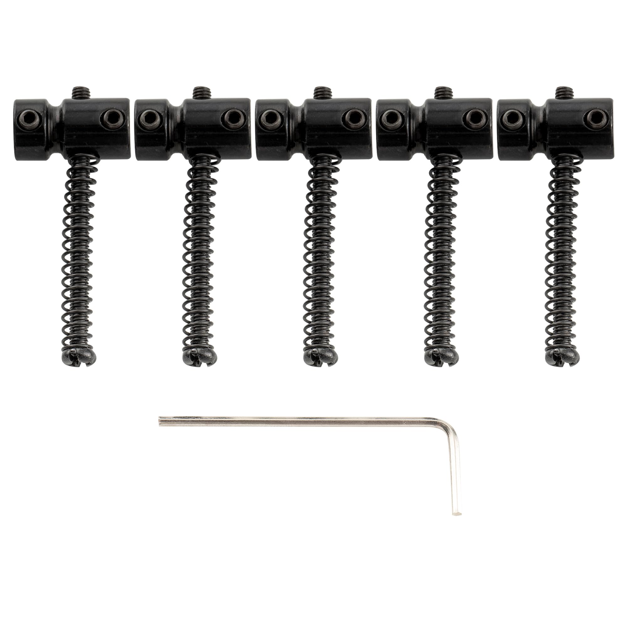 Musiclily Pro 17mm Steel Bass Bridge Saddles for 5-String Precision and Jazz Bass, Black (Set of 5)