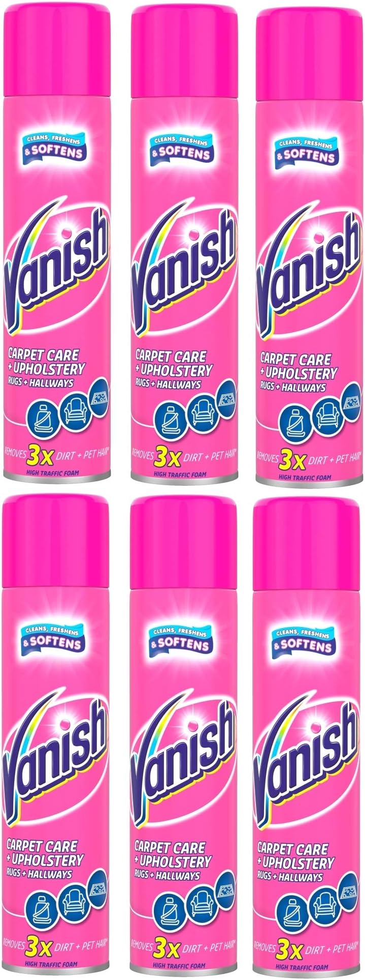 Vanish Oxi Action Upholstery & Carpet Cleaner 600ml Pack of 6 Spring Flowers