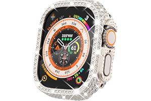 Surace 49mm Case Compatible with Apple Watch Ultra Case, Bling Case with Over 400 Crystal Diamonds Protective Cover Bumper Compatible for Apple Watch Ultra (49mm, Starlight)