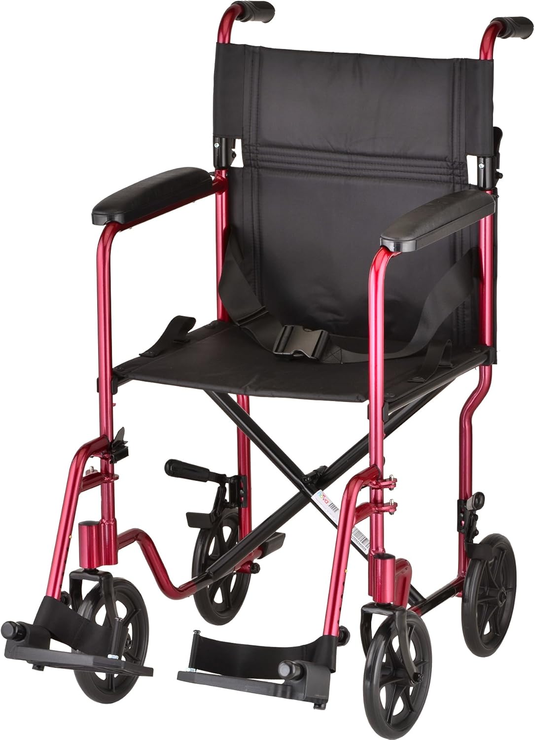 NOVA Medical Products 19" Lightweight Transport/Wheelchair, Red: Health & Personal Care