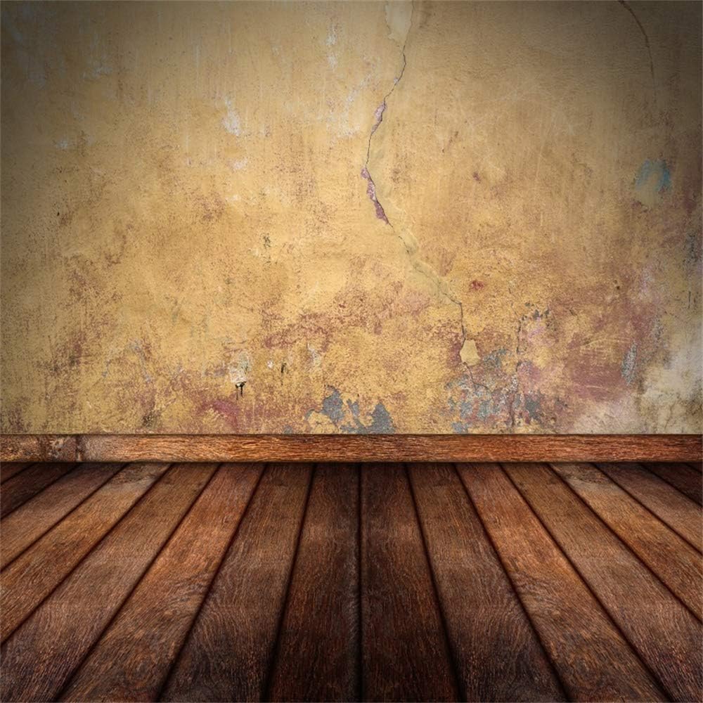 Amazon Com Laeacco 10x10ft Vinyl Rustic Weathered Yellow Crackled Wall Photography Background Peeling Grunge Wall Retro Wood Texture Floor Backdrops Adults Personal Portrait Shoot Artistic Photo Studio Props Camera Photo