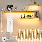 Martronic 16.4ft 3000K Shelf Sights, Plug-in Cut to Size COB LED Light Strip for 6 Shelves, Hand-Sweep Under Shelf Lighting for Pantry Bookshelf