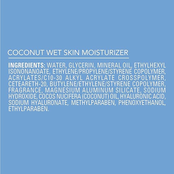 JERGENS WET SKIN BODY LOTION WITH COCONUT OIL, IN SHOWER LOTION FOR DRY SKIN, FAST-ABSORBING, NON-STICKY, DERMATOLOGIST TESTED, 10 OUNCE
