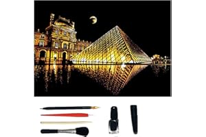 NENYLEI Hue Board Scratch Art, Hueboard Scratch Art, Scratch Colorful City Series, Scratch Night View 2024, Scratch Painting Art for Adults, Black Scratch Off Paper for Kids (023)