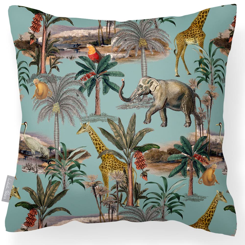 Izabela Peters Outdoor Cushions Waterproof, 43 cm, Filled Outdoor Cushion, Safari Voyage - Blue Surf, Garden Furniture Cushions, Outdoor Seat Cushions, Garden Chair Cushions