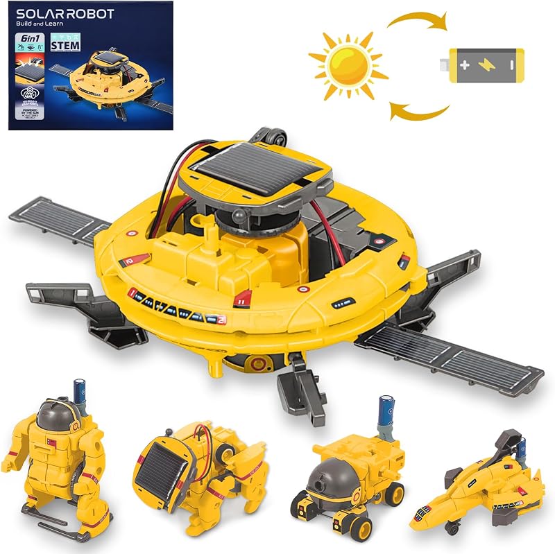 OMWay STEM Solar Robot Toys 6-in-1 Educational Space Robotics Kit for Kids