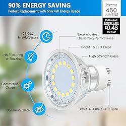 Maylaywood GU10 LED Light Bulb, 50 Watt Halogen