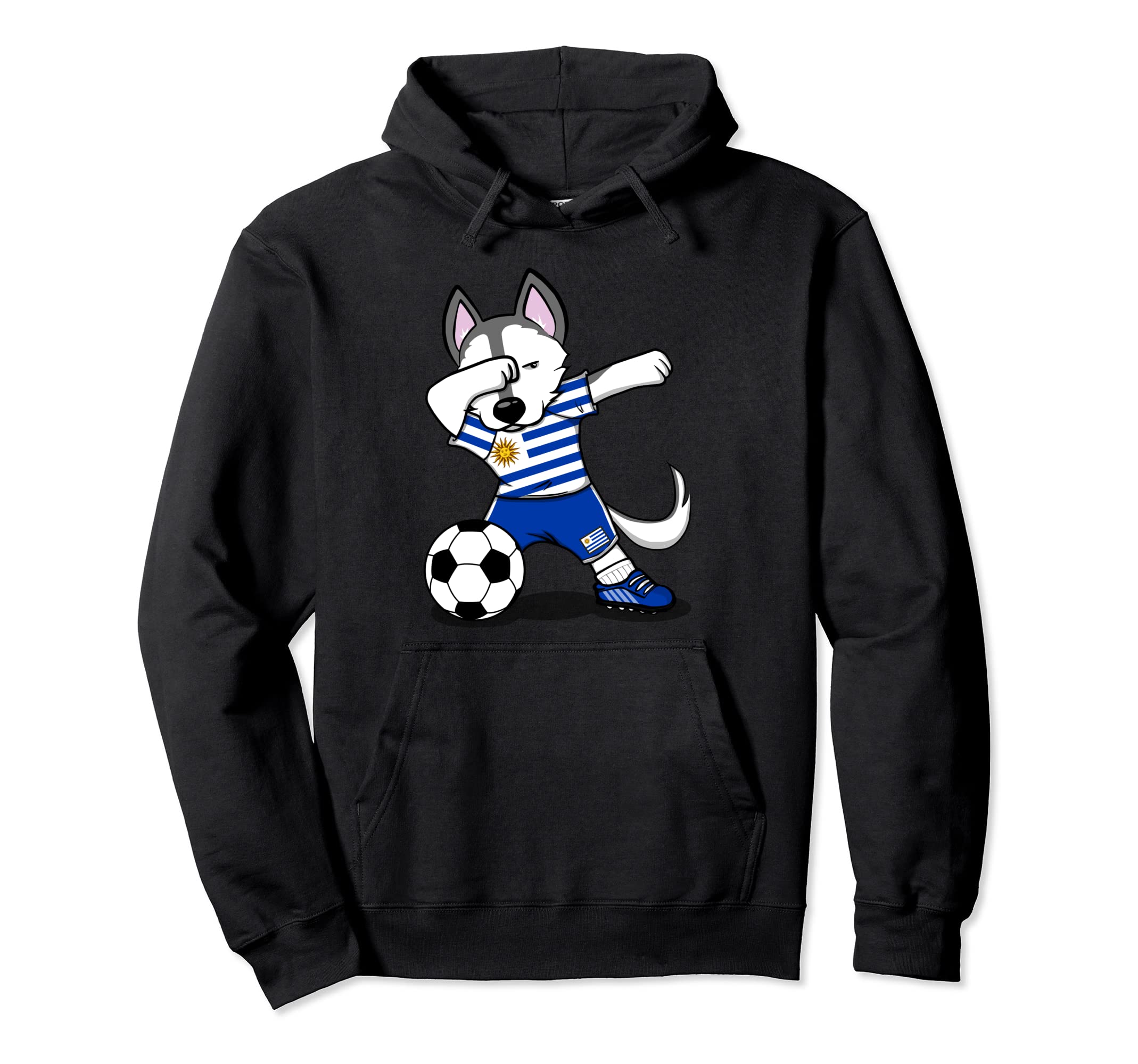 Dabbing Husky Uruguay Soccer Fans Jersey Uruguayan Football Pullover Hoodie