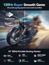 UPERFECT 16” Portable Gaming Monitor | 120HZ, HDR