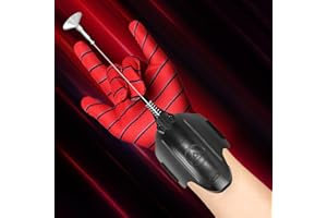 Flustime Spider Web Shooter 3.0 - Upgraded Dual Mode Spider Web Launcher Toy with Magnetic & Suction Cup Tips, Standard & LED Light-Up, Instant Retract Button, Ultimate Superhero Gift (Black-v2)