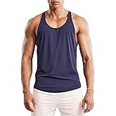 Ouber Men's Mesh Racerback Tank Tops Gym Fitness Sleeveless T-Shirt for Bodybuilding Muscle Shirts, Navy XL