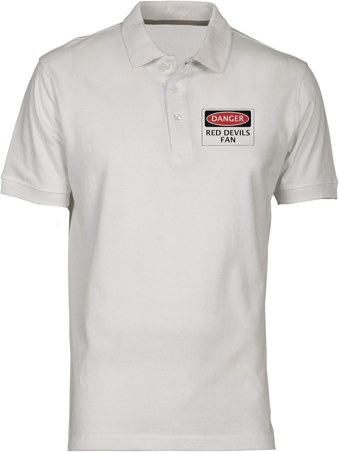 T Shirtshock Polo For Man White Wc0303 Danger Manchester United Devils Fan Football Amazon Co Uk Clothing