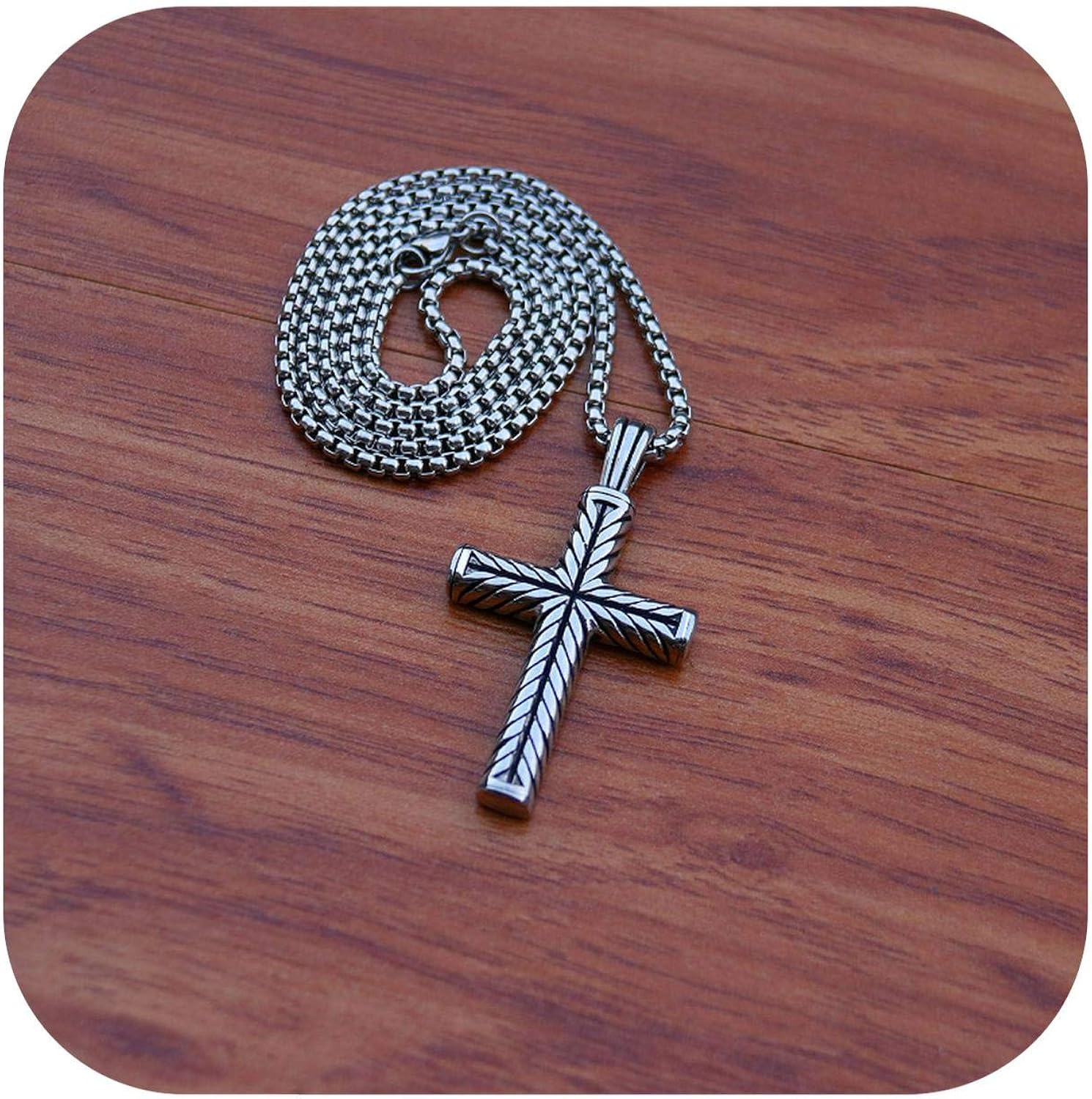 xiao S Antique Silver Color Cross Pendant Necklaces MinimalistJesus Cruz Necklace Men Gothic 