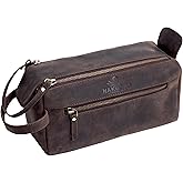 HAKUCHO Walton Buffalo Leather Toiletry Bag (, Dark brown)