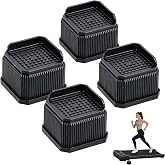 Trnjctayr 4 Pack Incline Risers for Walking Pad, Stackable Treadmill Incline Riser Blocks, Heavy Duty, Anti-Vibration Noise Reducing Mats, for Walking Pad, Gym and Home Use, Black (4Pack 2 Inch)