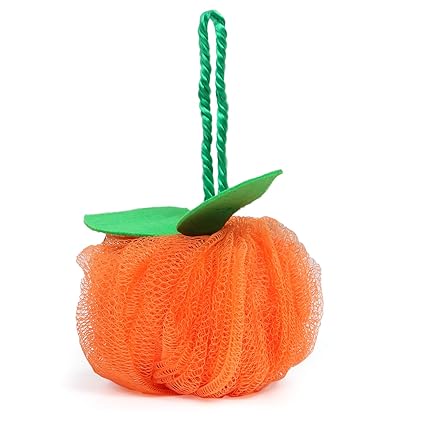 TS Bathing Round Loofah, Orange, 1 Piece