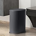 Anzoymx Stainless Steel Bathroom Trash Cans with Lids 1.8 Gallons Small Garbage Can with Pop up Lid Dog Proof Narrow Wastebasket Slim Bins Set for Bedroom, Living Room, Toilet, Office, Rv (Grey)