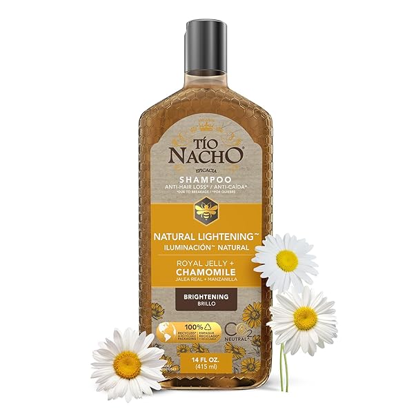 TIO NACHO NATURAL LIGHTENING SHAMPOO WITH CHAMOMILE AND ROYAL JELLY, CLARIFYING SHAMPOO FOR BLONDE AND LIGHT BROWN HAIR, SHINE-ENHANCING FORMULA WITH NATURAL BOTANICAL EXTRACTS, 14 FL OZ