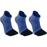 Azarxis Running Ankle Toe Socks Coolmax for Women Men Lightweight High Performance Athletic Five Finger Socks 3 Pairs