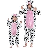 MICHLEY Animal Hooded Romper Kids Flannel Halloween Cosplay Pajamas Costume 3-12T for Autumn Winter
