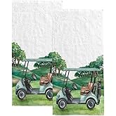 ZHIMI Hand Bath Towels for Bathroom Set of 2 Golf Sports Trees Fingertip Towel Water Absorbent Soft Polyester for Kitchen Gym Spa Face Salon 30x15Inch