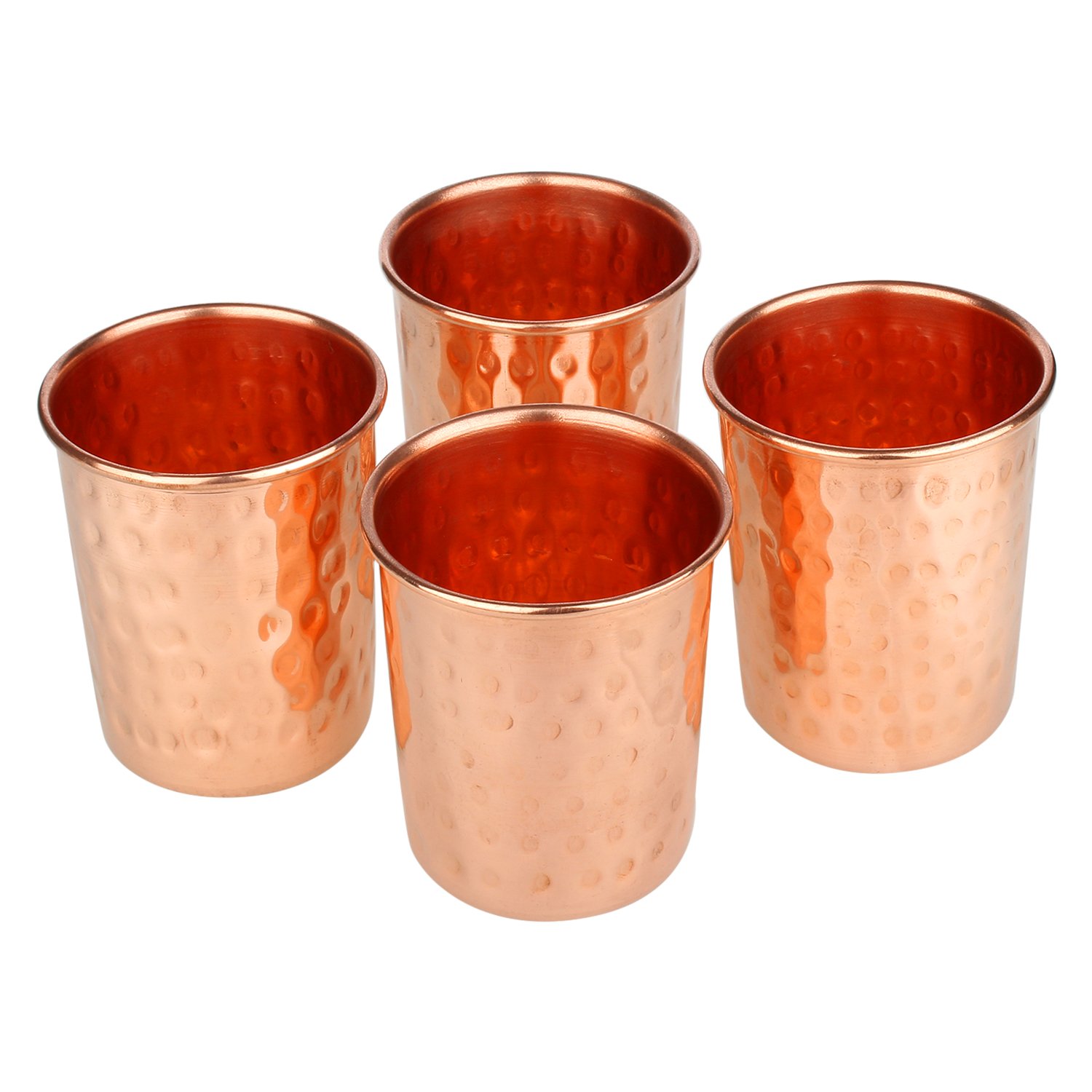 Zap Impex Pure Copper Hammered Glasses Moscow Mule Tumbler (Set of 4)