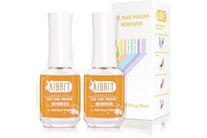 AIBRIT Gel Nail Polish Remover, Magic Gel Polish Remover for Nails, 3-5 Minutes Soak Off Gel Polish Removal Gentle & Safe, Removedor de Esmalte Gel, 2Pcs, 36ML/1.2 Ounce