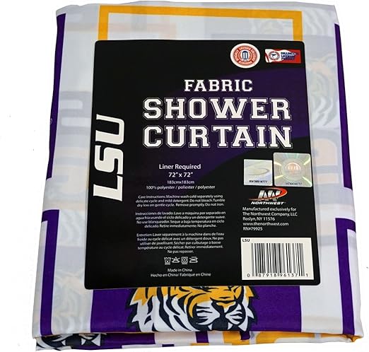 Amazon Com Northwest Lsu Louisiana Tigers Fabric Shower Curtain