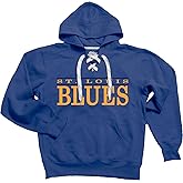 Blue 84 NHL unisex-adult Nhl Officially Licensed Lace Up Hockey Hooded Sweatshirt Logo