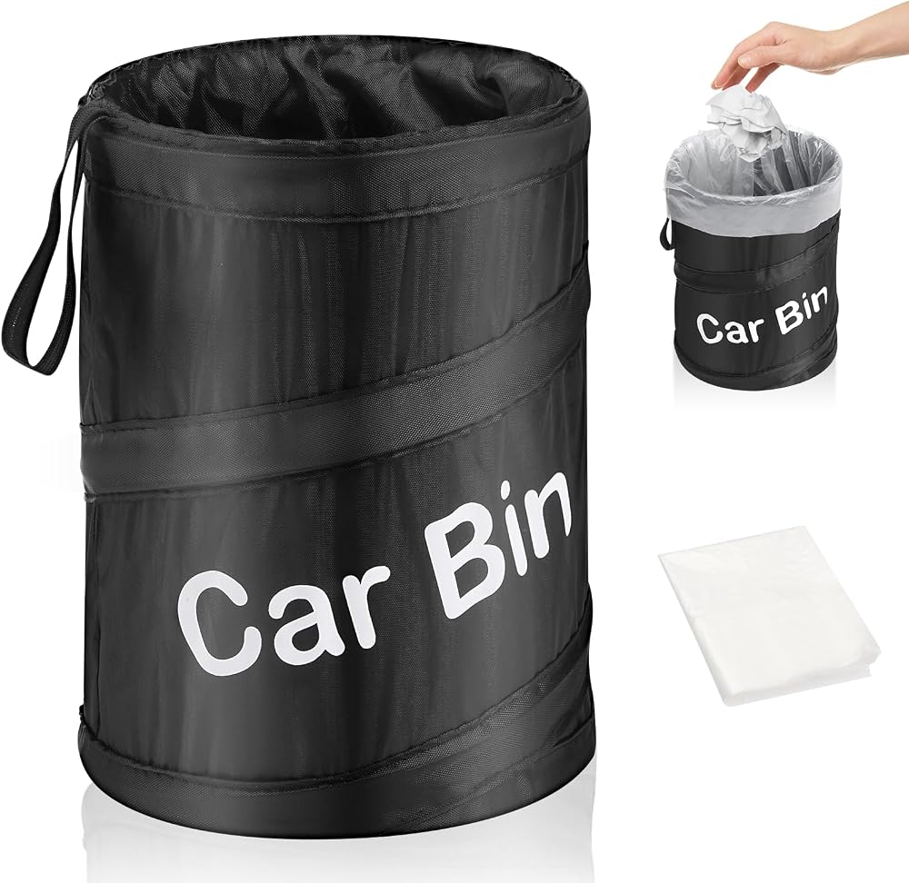 Zacro Car Bin with 5 Garbage Bags Foldable Water Resistant Auto Trash Bag