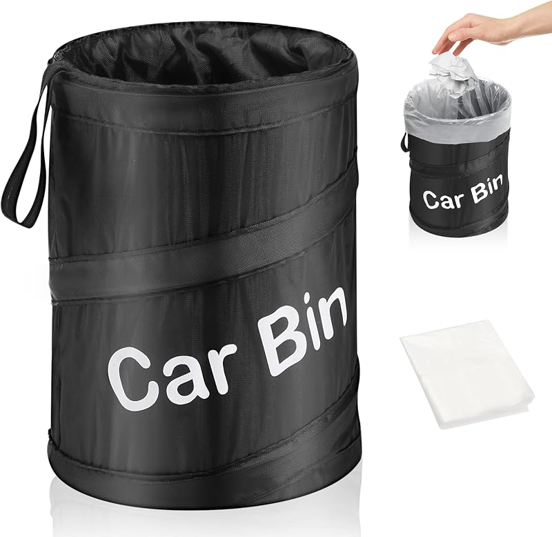 Zacro Car Bin with 5 Garbage Bags Foldable Water Resistant Auto Trash Bag