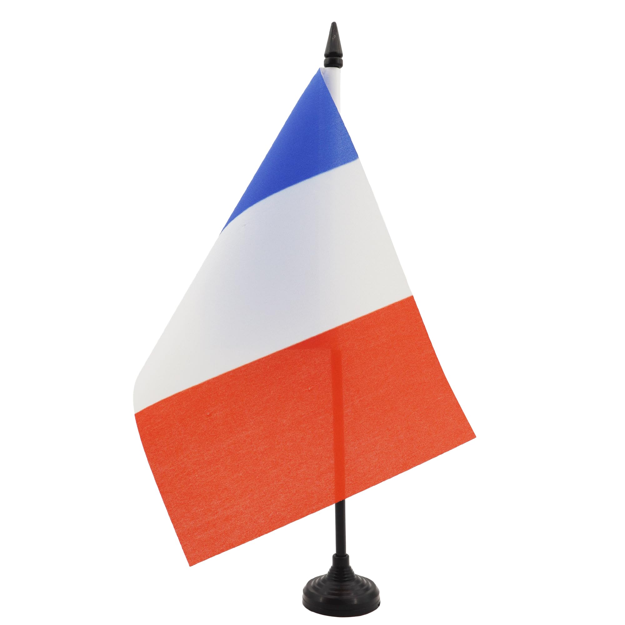 AZ FLAG France Table Flag 5'' x 8'' - French Office Decoration 100% Polyester 21 x 14 cm - Mini Desk Flag with Pole and Black Plastic Base