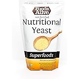 Foods Alive Nutritional Yeast Flakes | Non-Fortified, Plant Based Protein, Vegan Cheese Powder Substitute, Versatile Seasonin