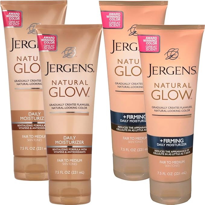 Jergens 4 Pack Natural Glow Sunless Tanning Body Lotion